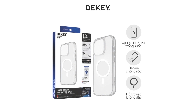 Ốp lưng Magsafe iPhone 13 Dekey Magic Cover Ultral Crystal-8936214496563-3