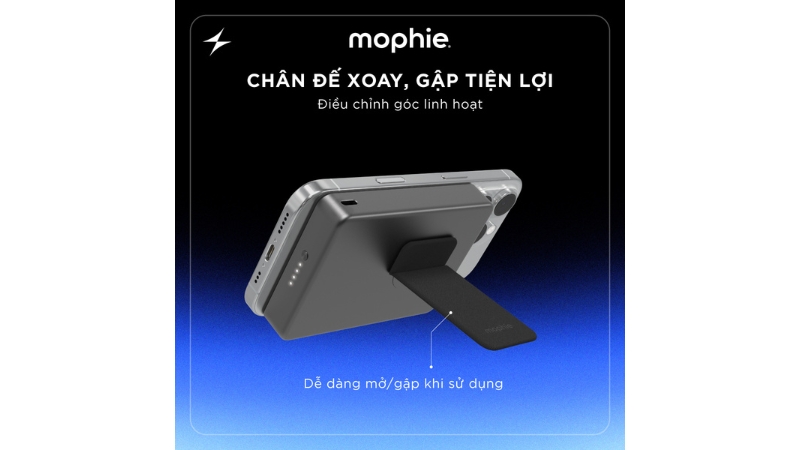 Pin sạc dự phòng Mophie 10.000 mAh 20W Qi2 Powerstation Stand-401118251-12