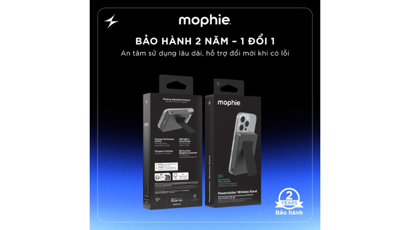 Pin sạc dự phòng Mophie 10.000 mAh 20W Qi2 Powerstation Stand-401118251-13