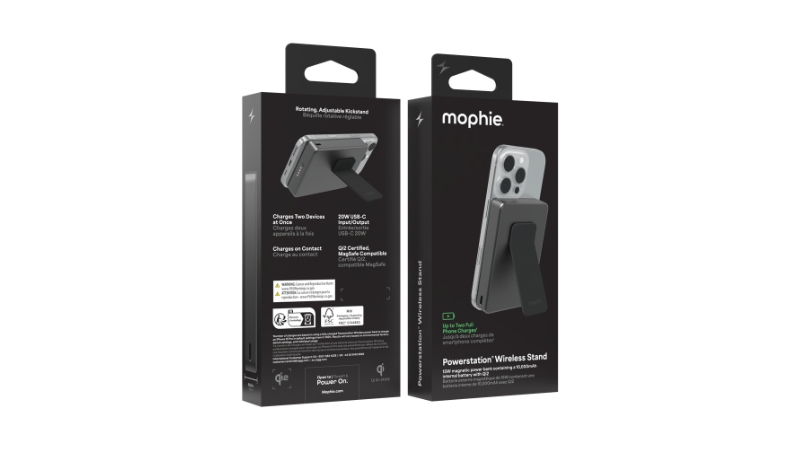 Pin sạc dự phòng Mophie 10.000 mAh 20W Qi2 Powerstation Stand-401118251-2