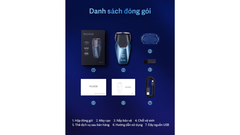 Máy cạo râu khô và ướt Flyco FS889VN-FS889VNBLU-12