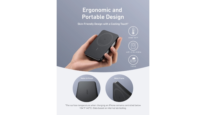 Pin sạc dự phòng Anker 10.000 mAh 15W Qi MagGo-A1664BSN-5