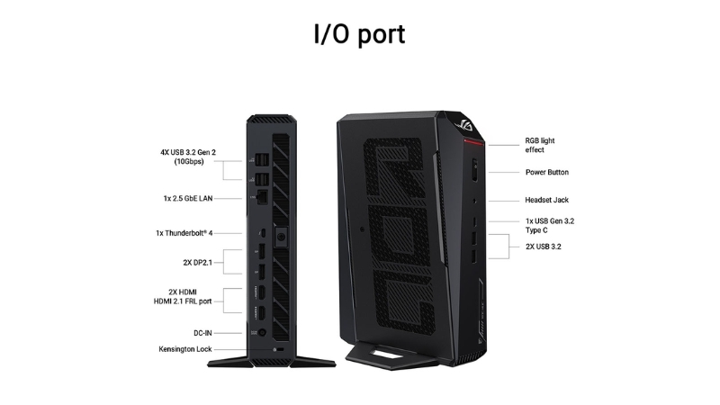 Máy bộ Asus Mini PC ROG NUC RNUC15JNK9X38AA3 (Ultra 9 275HX 32GB 2TB RTX 5070Ti Win11 3Y)-RNUC15JNK9X38AA3-8
