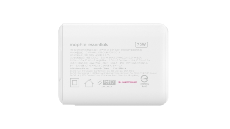 Cốc sạc nhanh Mophie 70W Essentials 2C1A GaN-409915672-4