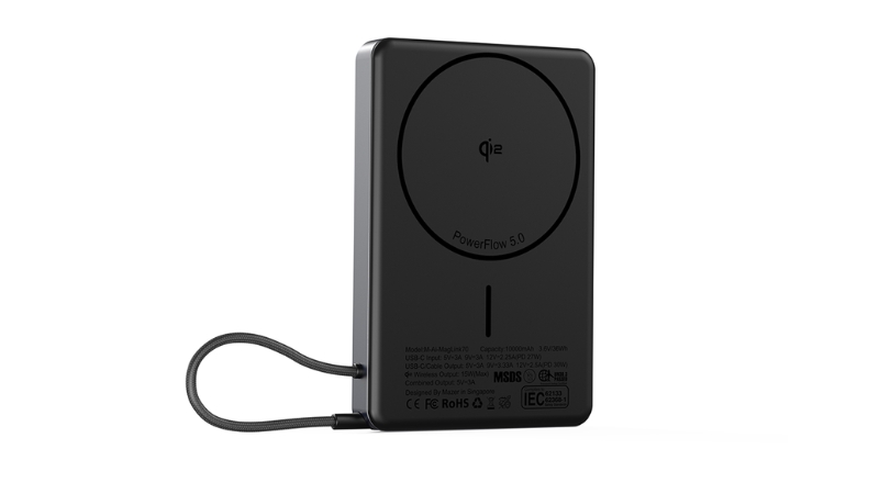 Pin sạc dự phòng Mazer 10.000 mAh PD30W Ai Qi2 MagLink70-M-Ai-MagLink70-NT-11