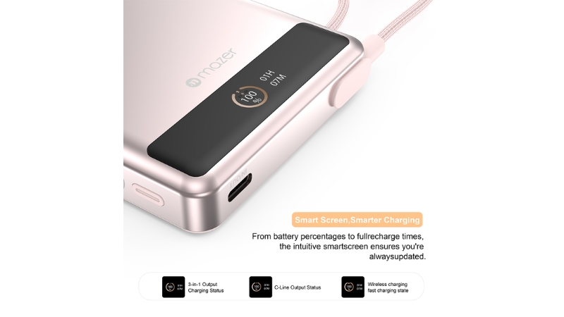 Pin sạc dự phòng Mazer 10.000 mAh PD30W Ai Qi2 MagLink70-M-Ai-MagLink70-NT-17