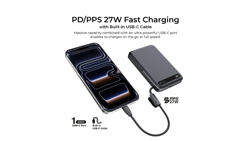 Pin sạc dự phòng Mazer 10.000 mAh PD27W Qi2 MagLink19-M-MagLink19-SO-23
