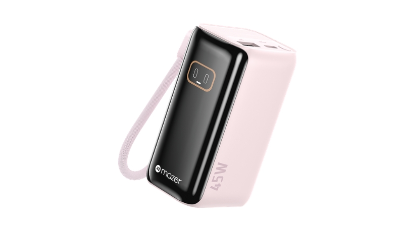 Pin sạc dự phòng 10.000 mAh PD45W Mazer PowerCharge RLink tích hợp cáp Type-C-M-Ai-PC45R10-V7-PK-3