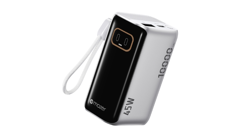 Pin sạc dự phòng 10.000 mAh PD45W Mazer PowerCharge RLink tích hợp cáp Type-C-M-Ai-PC45R10-V7-PK-4