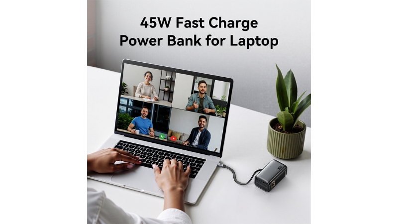 Pin sạc dự phòng 10.000 mAh PD45W Mazer PowerCharge RLink tích hợp cáp Type-C-M-Ai-PC45R10-V7-PK-13