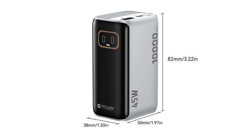 Pin sạc dự phòng 10.000 mAh PD45W Mazer PowerCharge RLink tích hợp cáp Type-C-M-Ai-PC45R10-V7-PK-2