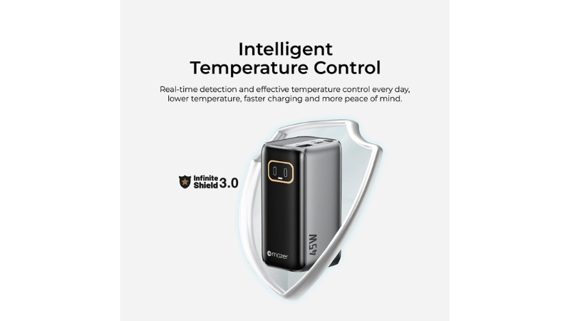 Pin sạc dự phòng 10.000 mAh PD45W Mazer PowerCharge RLink tích hợp cáp Type-C-M-Ai-PC45R10-V7-PK-10