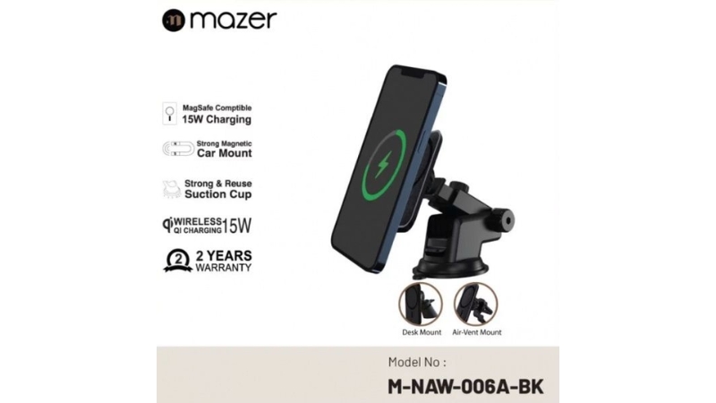 Giá đỡ điện thoại Oto Mazer 15W Magsafe-M-NAW-006A-BK-8
