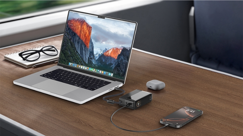 Pin sạc dự phòng Mazer 20.000 mAh 130W PowerCharge tích hợp cáp sạc-M-Ai-PC130L20-V7-BK-15
