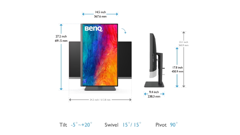 Màn hình BenQ PD2706U 27 inch (IPS UHD 60Hz 5ms 95% P3 HDR400 USB-C)-PD2706U-4