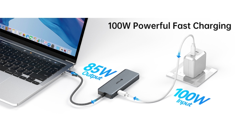 Hub chuyển đổi Type-C Mazer 5 in 1 4K 60Hz 100W Infinite Link Pro Hub-M-Hub60-GY-7
