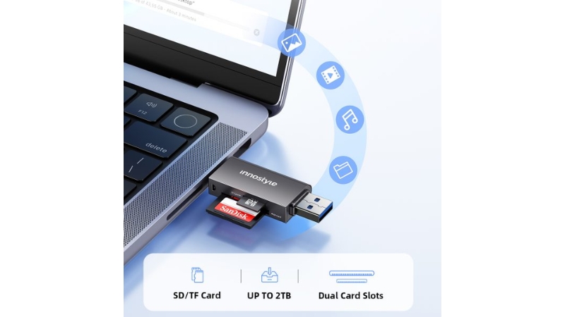 Đầu đọc thẻ nhớ TF SD Innostyle Dual Card Reader Hub-CA-ST3-6