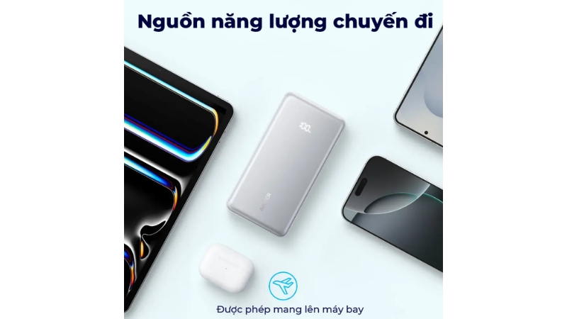 Pin sạc dự phòng Anker 20.000 mAh 22.5W tích hợp cáp Type-C A110E-A110EBSN-8