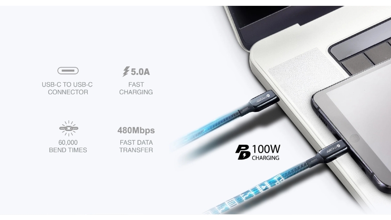 Cáp Type-C to Type-C Mazer 100W Infinite Link 3 Pro 1.25m-M-PL3PRO-C2L125-BK-7