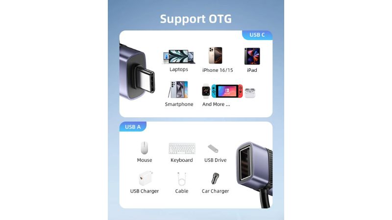Cổng chuyển OTG Innostyle FlexiLInk USB-C to USB-A Female Silicone Tape ST-510GY-ST-510GY-5