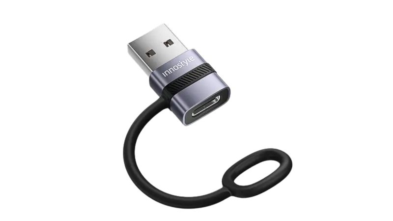 Cổng chuyển OTG Innostyle FlexiLInk USB-A to USB-C Female Silicone Tape ST-520GY-ST-520GY-2