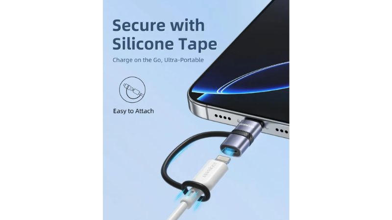 Cổng chuyển OTG Innostyle FlexiLInk USB-C to Lightning Female Silicone Tape ST-530GY-ST-530GY-4
