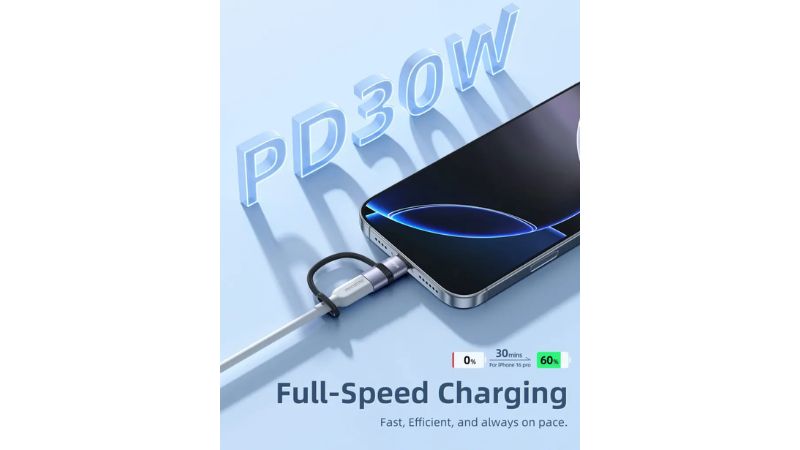 Cổng chuyển OTG Innostyle FlexiLInk USB-C to Lightning Female Silicone Tape ST-530GY-ST-530GY-5