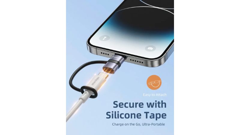 Cổng chuyển OTG Innostyle FlexiLInk Lightning to USB-C Female Silicone Tape ST-540GY-ST-540GY-6