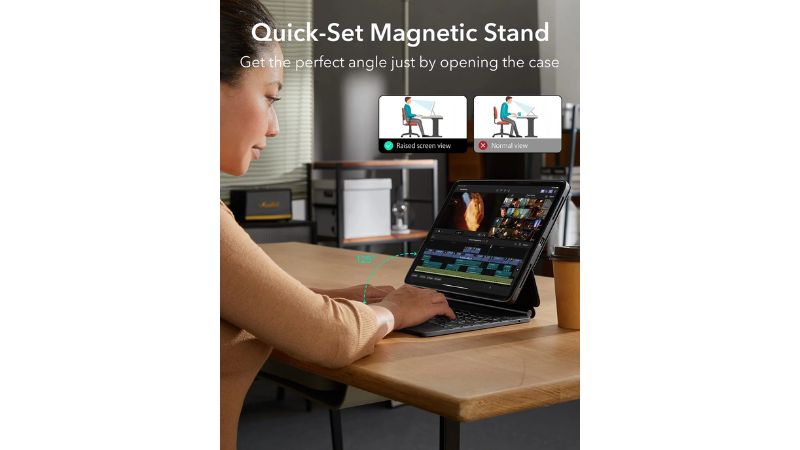 Ốp lưng kèm bàn phím iPad Pro 11 inch (M4 M5) ESR Magnet Rebound 360 độ-4894240200384-8
