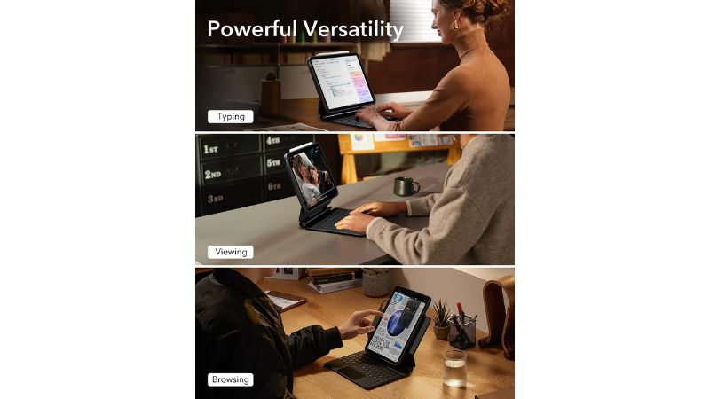 Ốp lưng kèm bàn phím iPad Pro 11 inch (M4 M5) ESR Magnet Rebound 360 độ-4894240200384-9
