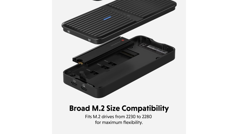 Box ổ cứng SSD HyperDrive Next USB-4 Ver2 80Gbps M.2 PCIe Enclosure-HD2500GL-5