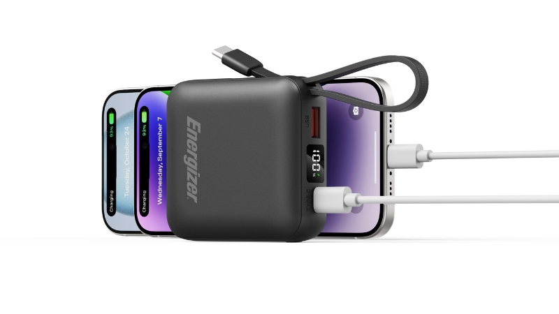 Pin sạc dự phòng Energizer 10.000 mAh 22.5W tích hợp cáp Type-C to Type-C-UE10095PQBK-5