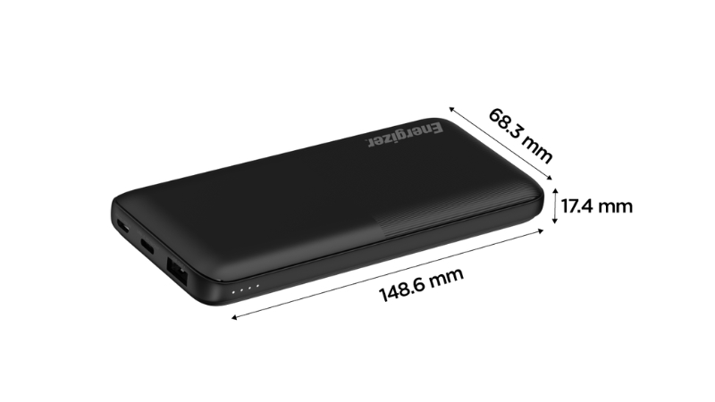 Pin sạc dự phòng Energizer 10.000 mAh 22.5W tích hợp 2 cáp Type-C to Type-C-UE10079PQBK-3