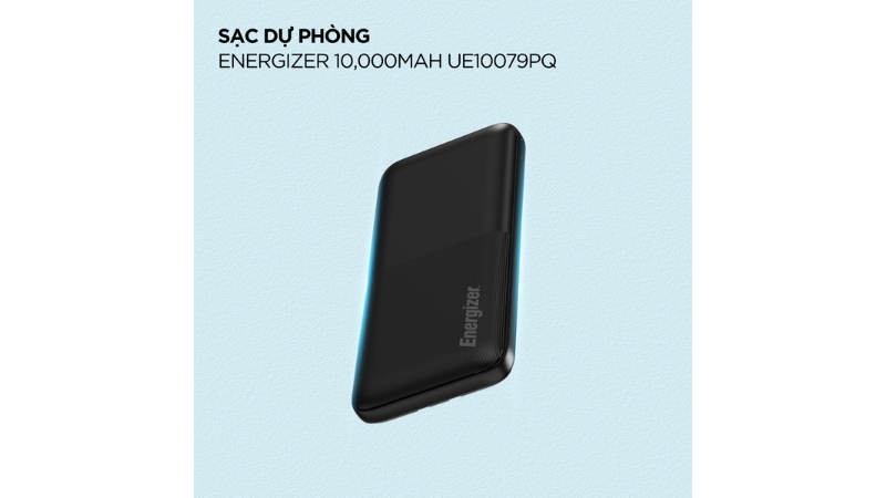 Pin sạc dự phòng Energizer 10.000 mAh 22.5W tích hợp 2 cáp Type-C to Type-C-UE10079PQBK-10