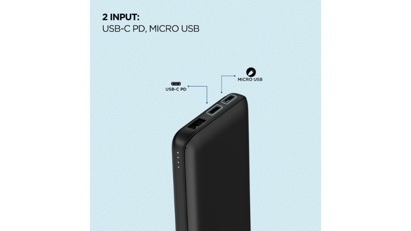 Pin sạc dự phòng Energizer 10.000 mAh 22.5W tích hợp 2 cáp Type-C to Type-C-UE10079PQBK-13