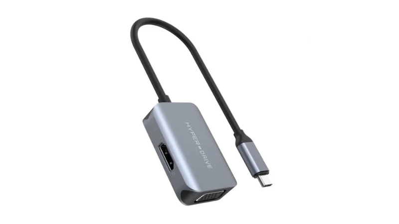 Cổng chuyển HyperDrive HDMI VGA 4K60HZ 2 in 1 USB-C HD-C2HV-GR-HD-C2HV-GR-4
