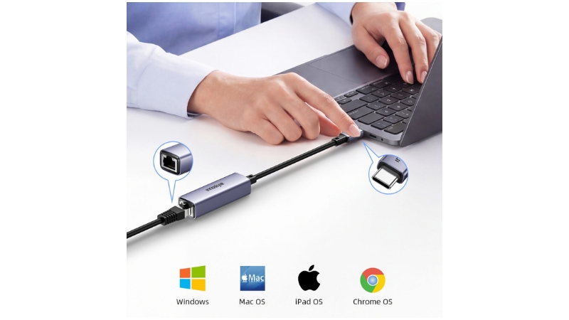 Đầu chuyển OTG Innostyle NexaLink USB-C to LAN RJ45 CR451K-CR451K-3