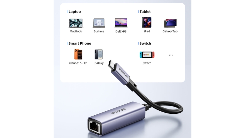Đầu chuyển OTG Innostyle NexaLink USB-C to LAN RJ45 CR451K-CR451K-7