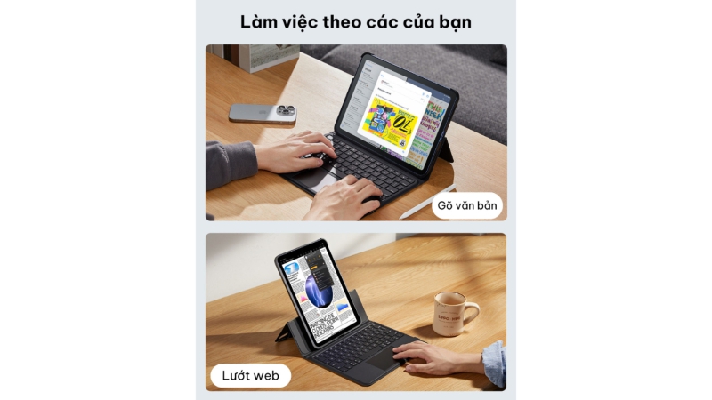 Ốp lưng kèm bàn phím iPad Pro 13 (M5 M4) Rebound Magnetic 360-4894240200469-5