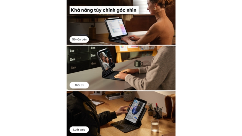 Ốp lưng kèm bàn phím iPad Pro 13 (M5 M4) Rebound Magnetic 360-4894240200469-6