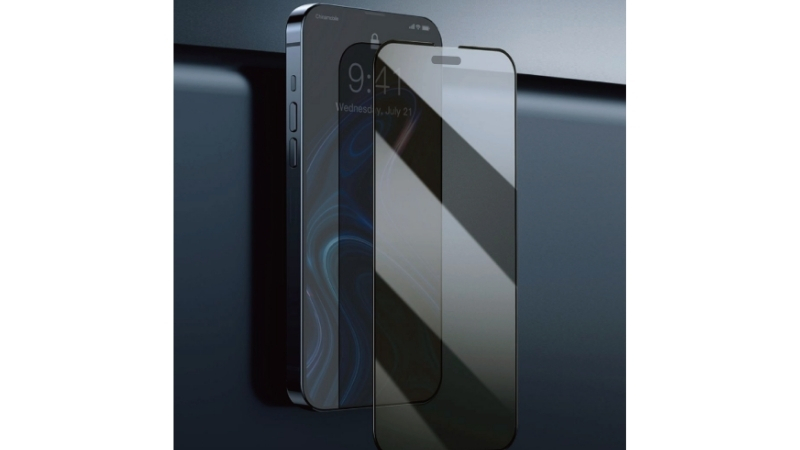 Dán kính cường lực chống nhìn trộm iPhone 18 Pro Mipow IRONBULL có khay dán-BJ810-BK-3