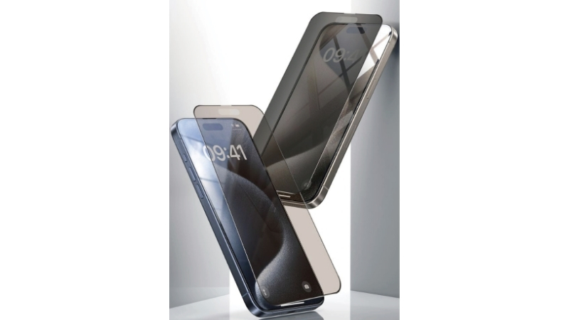 Dán kính cường lực chống nhìn trộm iPhone 18 Pro Mipow IRONBULL có khay dán-BJ810-BK-4