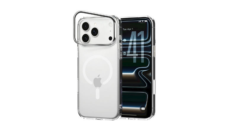 Ốp lưng MagSafe iPhone 18 Pro Max 17 Pro Max Mipow IronBull StandX trong suốt-SXC18B-CR-2