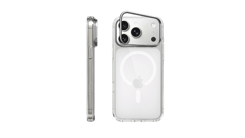Ốp lưng MagSafe iPhone 18 Pro Max 17 Pro Max Mipow IronBull StandX trong suốt-SXC18B-CR-4