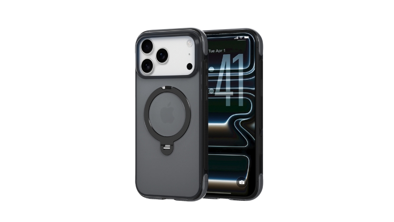 Ốp lưng MagSafe iPhone 18 Pro Max 17 Pro Max Mipow IronBull AirEX Stand trong suốt-MAS18B-BK-5