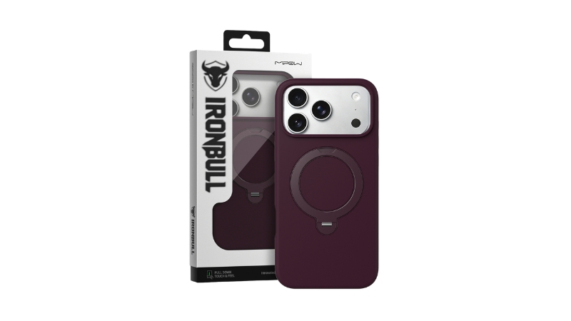 Ốp lưng MagSafe iPhone 18 Pro Max 17 Pro Max Mipow IronBull SiliconEX Stand-MSD18B-RD-8