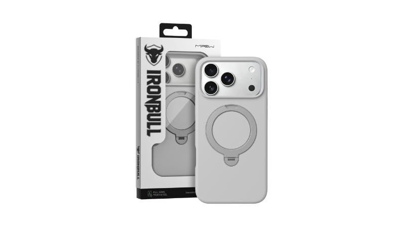 Ốp lưng MagSafe iPhone 18 Pro Max 17 Pro Max Mipow IronBull SiliconEX Stand-MSD18B-RD-11