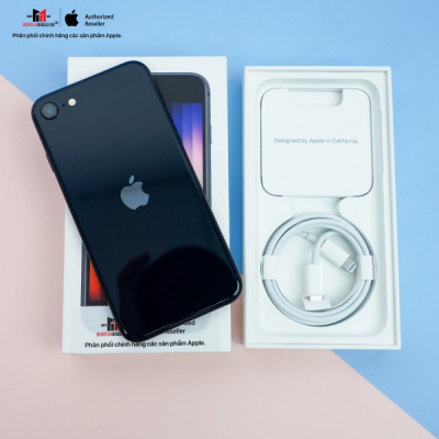 359949181357596 - [KÈO THƠM] iPhone SE 2022 64GB Black Likenew Fullbox - Chính hãng VN/A (Cáp chưa bung - Chưa sạc lần nào)