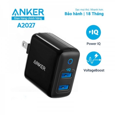 Cốc Sạc Anker PowerPort II, Dual USB 24w - A2027