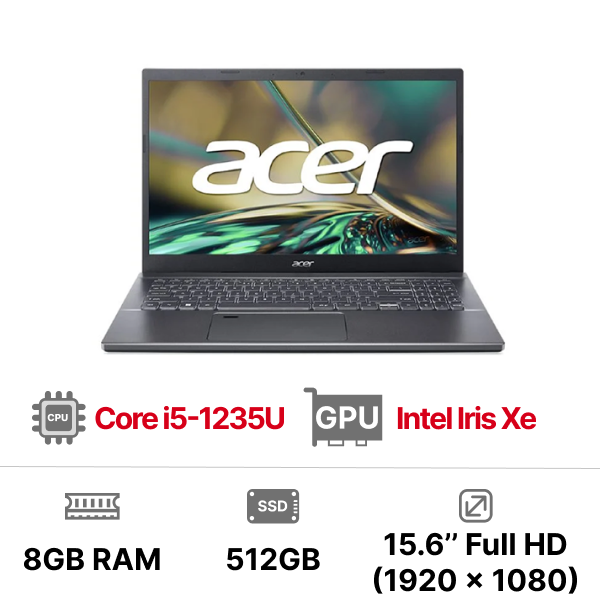 Laptop Acer Aspire 5 A515-57-52Y2 NX.K3KSV.003 (i5-1235U 8GB 512GB 15.6 inch FHD Win11)